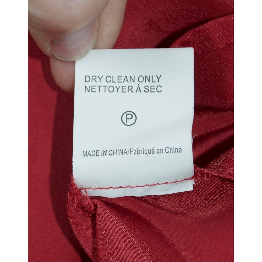 Anthropologie Tiny Caridad Ruffled Dress Red Rosette Mesh Silk Flaw Size 4 - Picture 8 of 11
